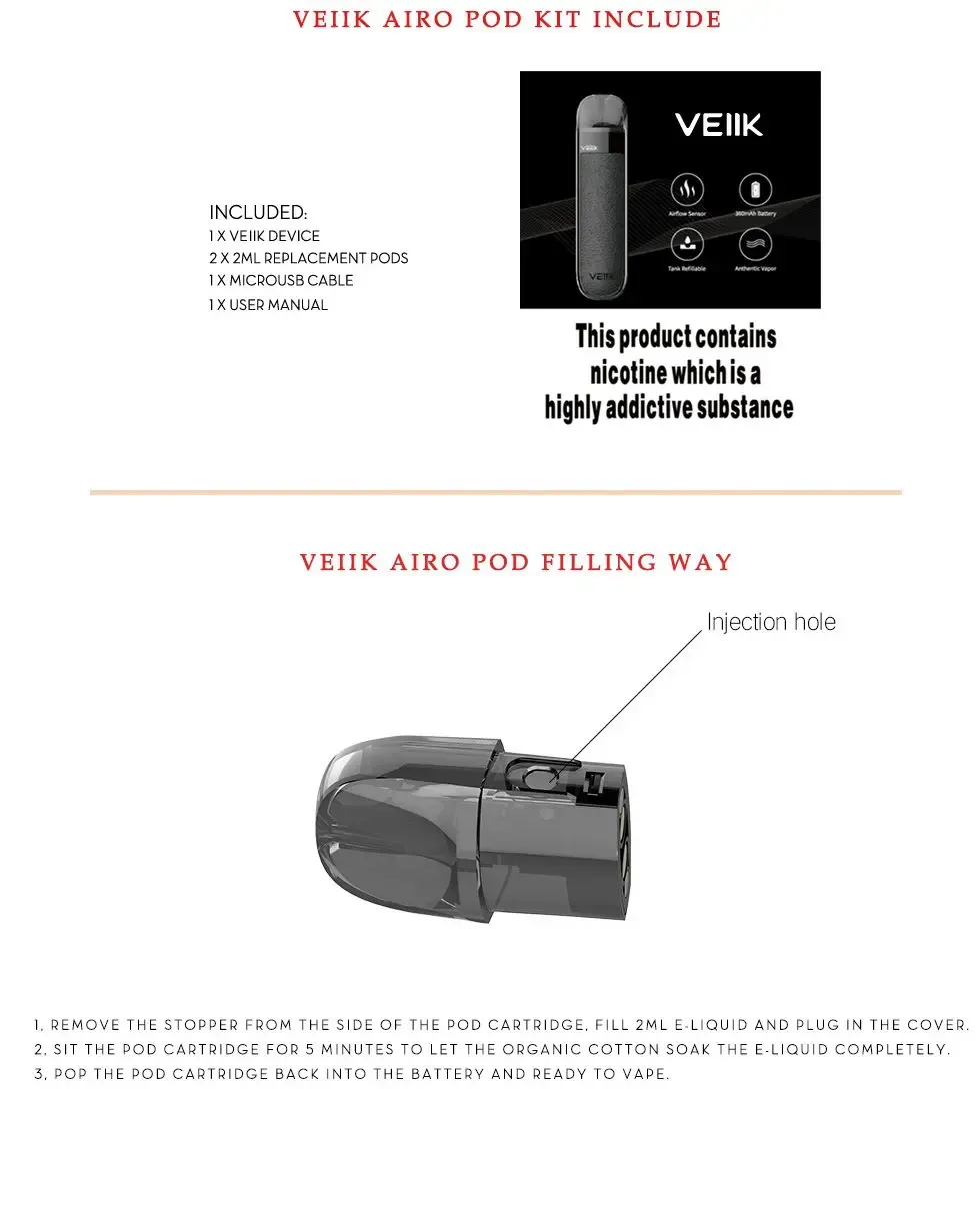 AIRO POD by VEIIK, 2ml Tank